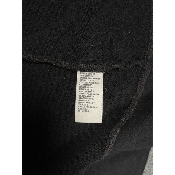 Standard James Perse Womens Black Hidden Zipper Zip‎ Up Hoodie Sweatshirt Size 2 - Picture 9 of 16